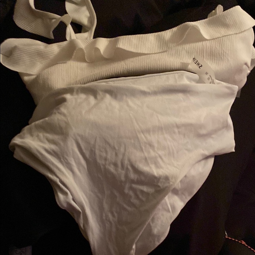 SHEIN White Bandeau bathing suit